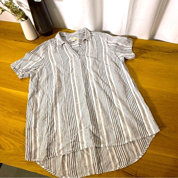 C&C California Linen Striped Shirt women’s size 1X - Picture 1 of 7